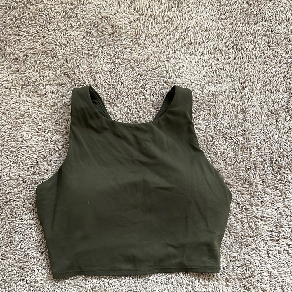 CRZ YOGA Olive Green Women's Crop Top